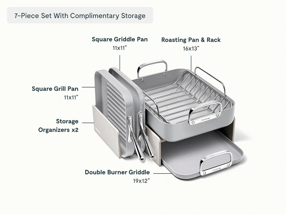 7-Piece Set of Ceramic-Coated Pans With Complimentary Storage